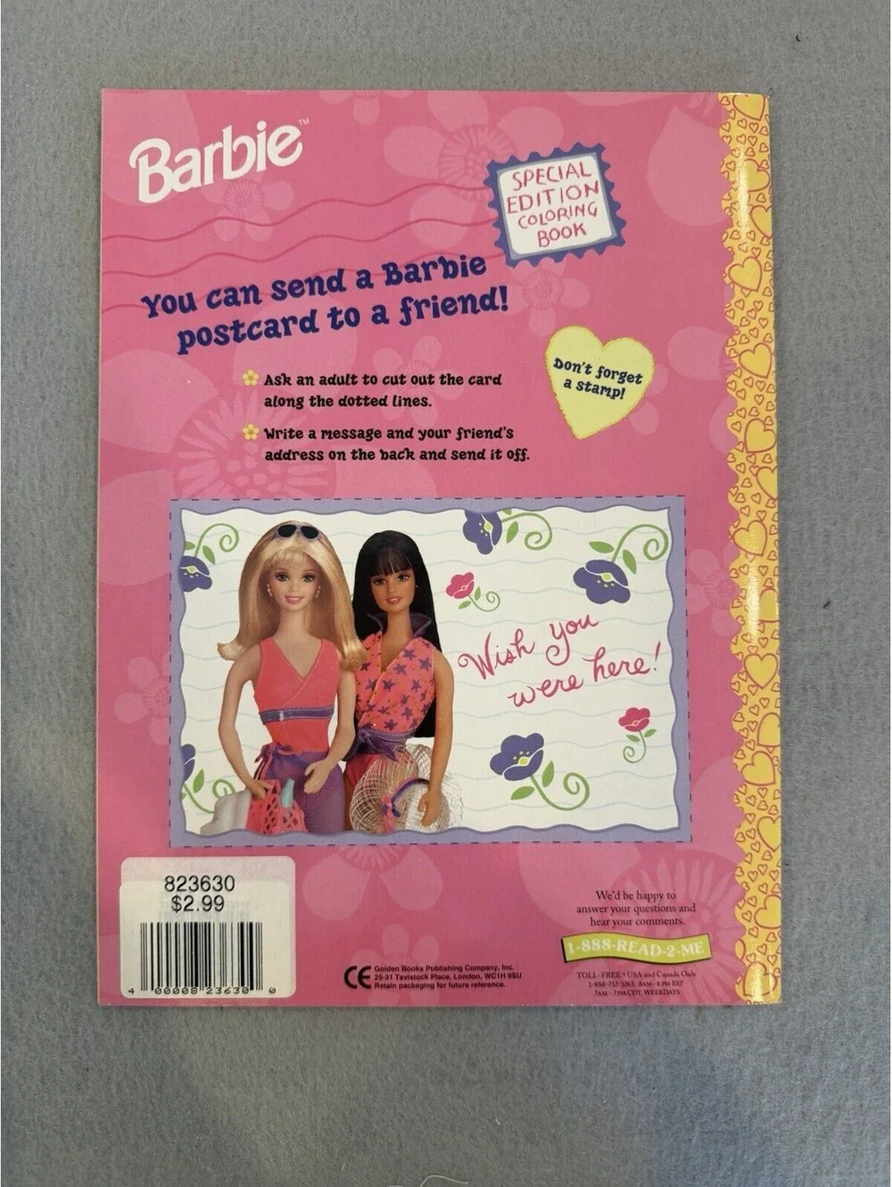 Vintage 1999 Barbie Coloring Book Around The World By Golden Books Unused